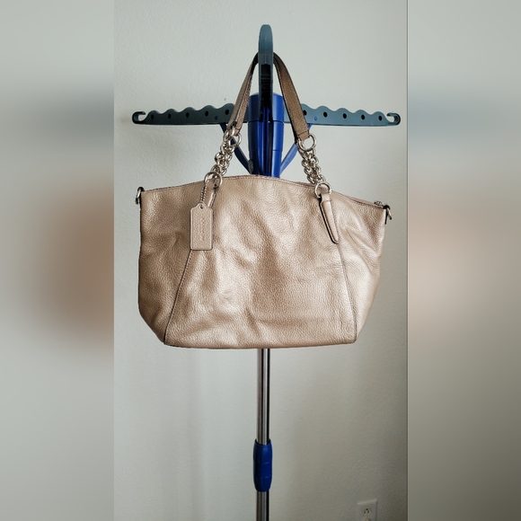 Coach Kelsey Metallic Gold Shoulder Bag - Picture 13 of 16